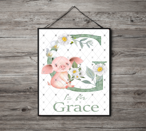 Animal Initial Name Print, Letter G Custom Print, Letter G - Click Image to Close